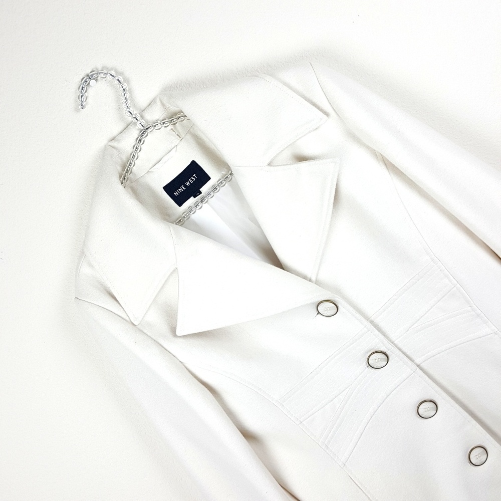 Nine West Winter White Wool Blend Coat